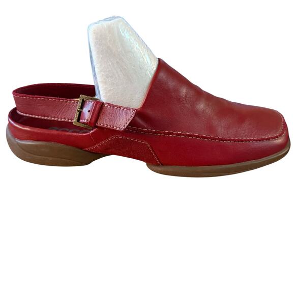 Ecco Men’s/Unisex Red Leather Clogs with Heel Strap Size 5.5 Men’s/8 Women’s - Picture 9 of 11